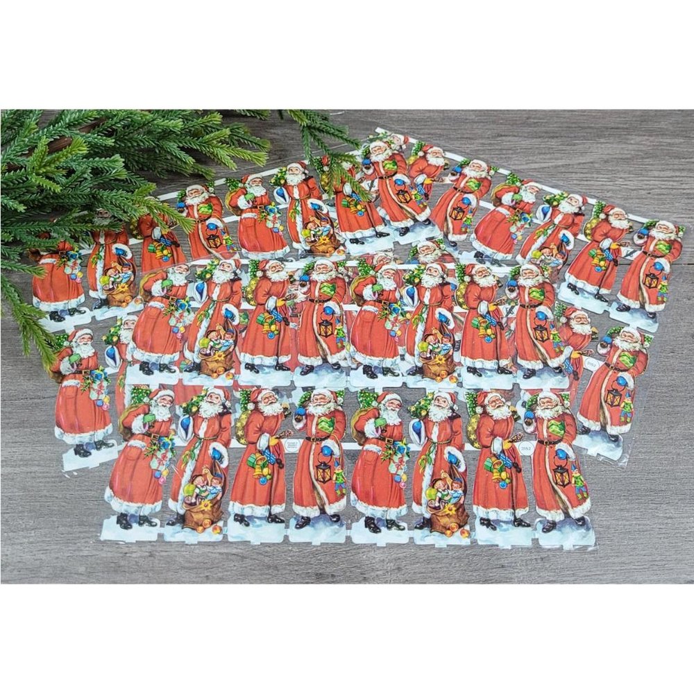 Vintage EAS Germany Paper Scraps Lithograph Die Cut 42 Santa Claus #3152🎄